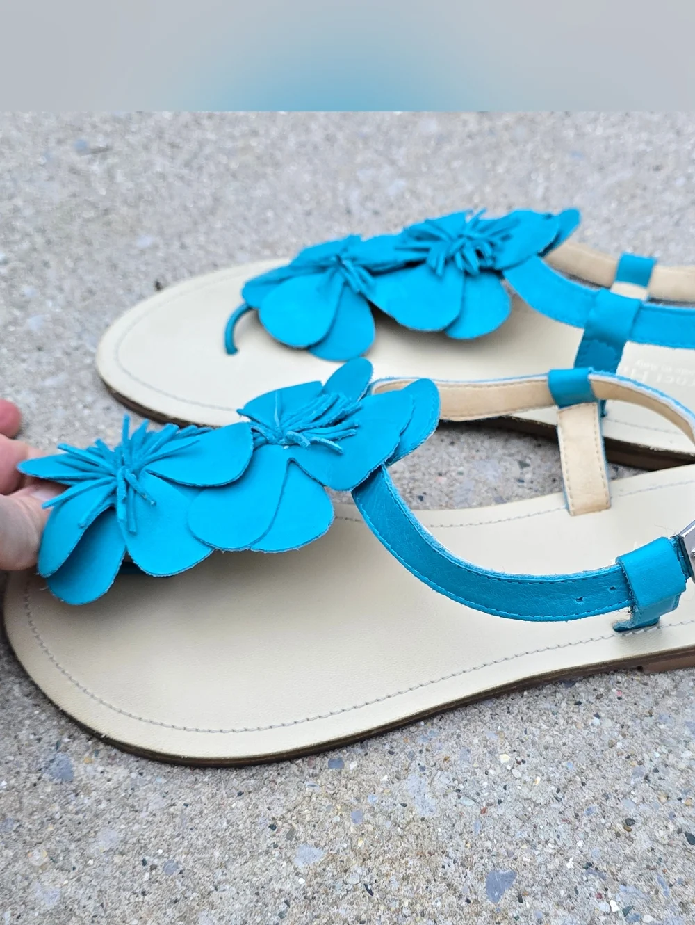 Garnet Hill Sandals Sz 7 Leather Thong Sandals Strappy Boho Vacation Resort - Picture 3 of 11